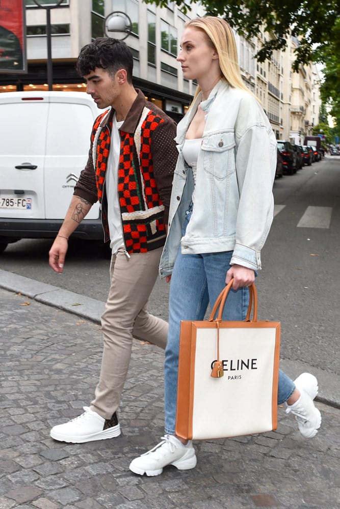 sophie turner and joe jonas seen leaving celine boutique during