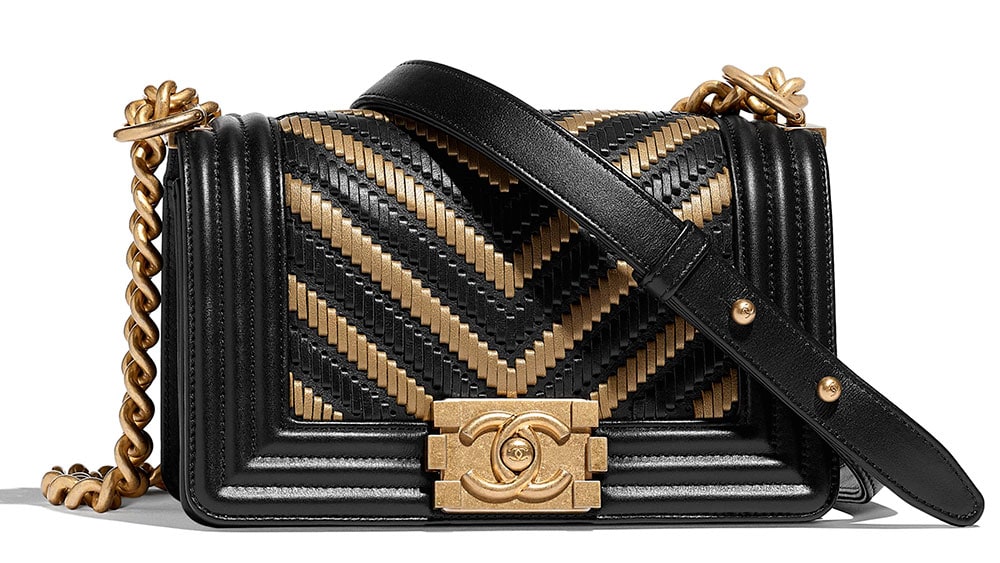 Chanel small chevron best sale boy bag