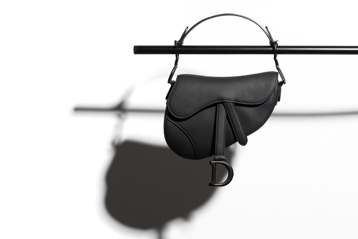 dior matte black saddle bag