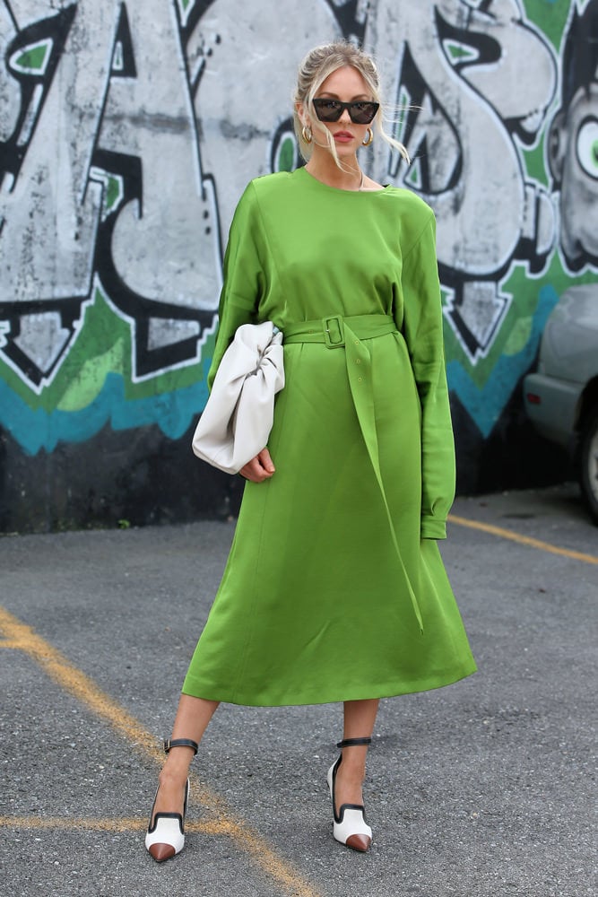 New York Fashion Week: Bottega Veneta 'Pouch' bag street style