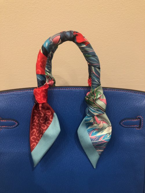 6 Ways to Tie Hermes Twilly (How to wrap Twilly onto Handbags: Birkin/  Kelly/ Lindy/ Garden Party) 