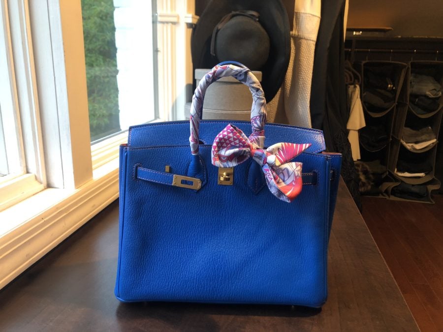 how to tie hermes scarf on bag