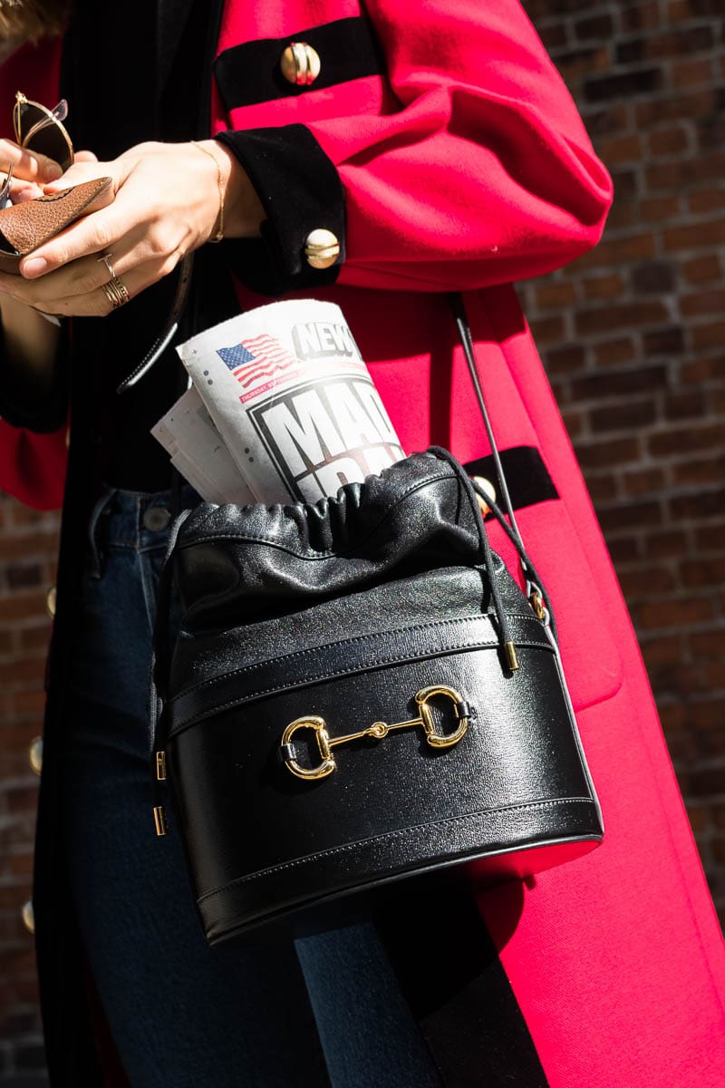 Browse a gallery of street-style looks paired with the Gucci 1955 Horsebit  bag.