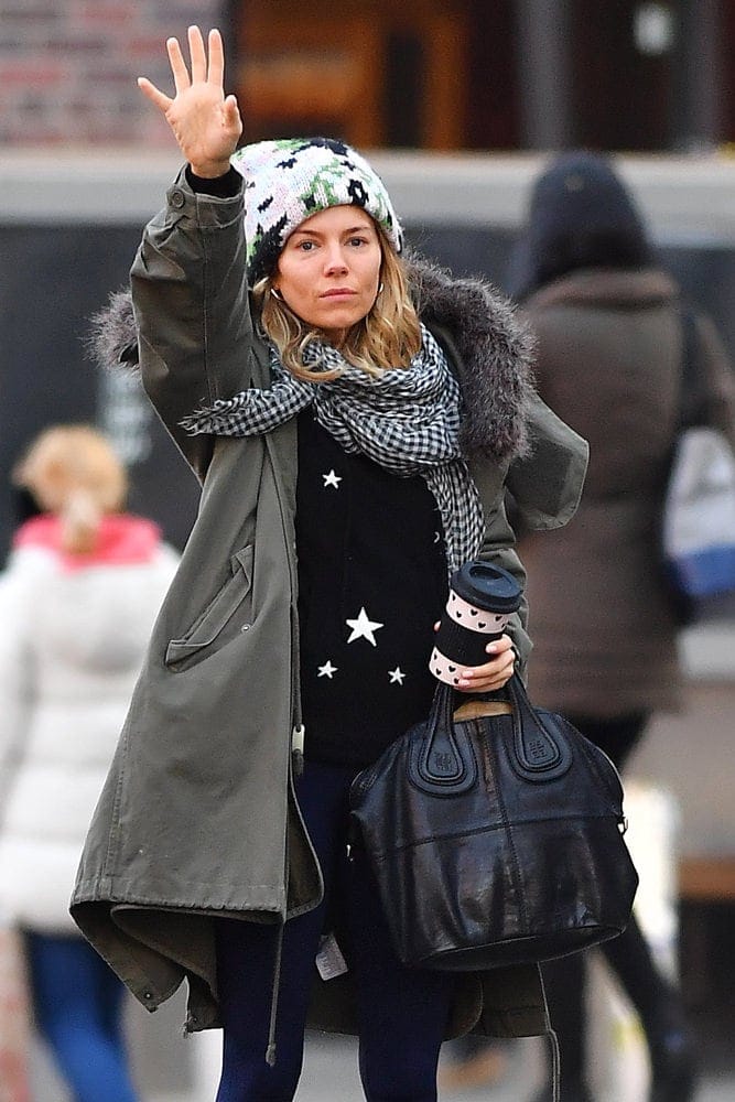 Sienna Miller YSL Ostrich Rive Gauche Bag - PurseBlog