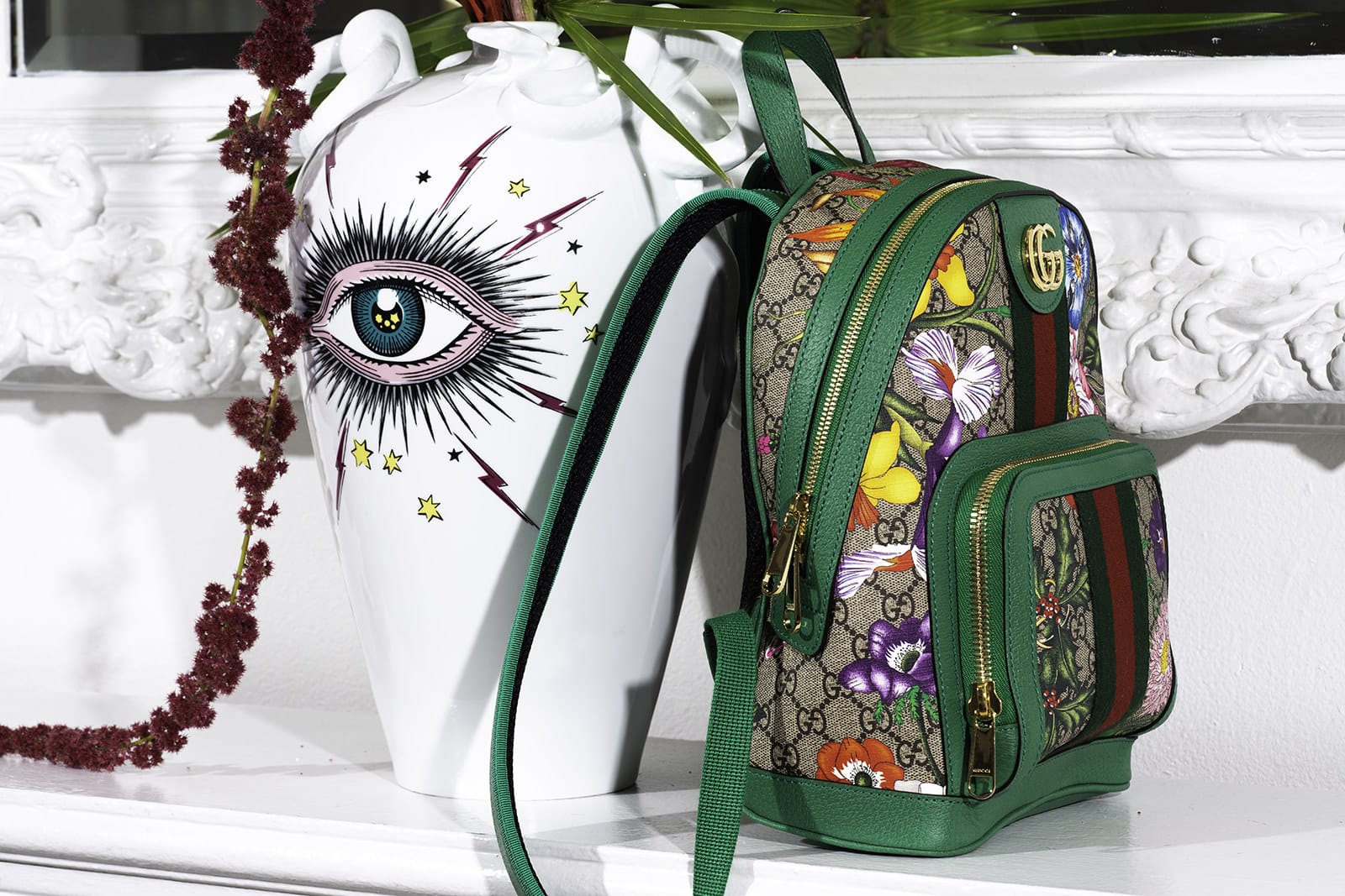 gucci blue flower backpack