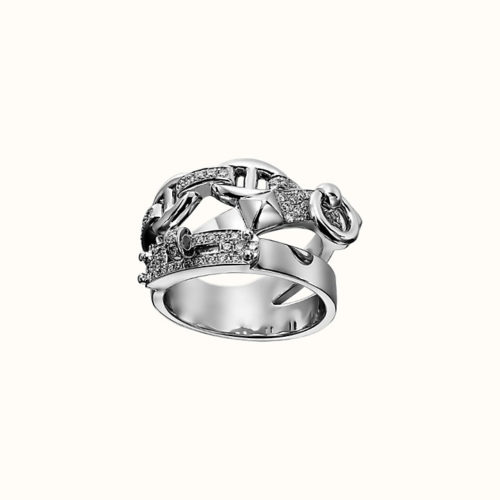 Alchimie Hermès Ring in White Gold with Diamonds