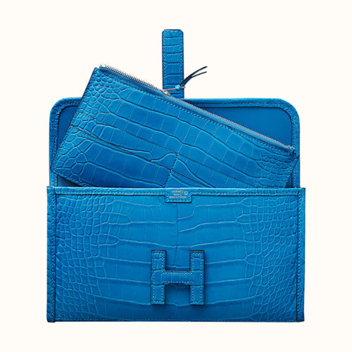 Hermes constance to go wallet in Blue Mykonos, very great