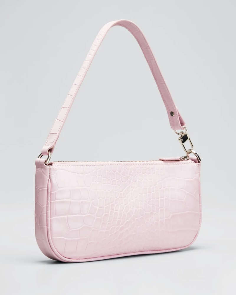 BY FAR Unisex Rachel Baguette Shoulder Bag in Pink