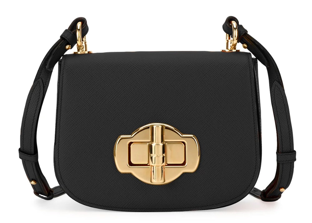 Prada Pattina Crossbody Saddle Bag