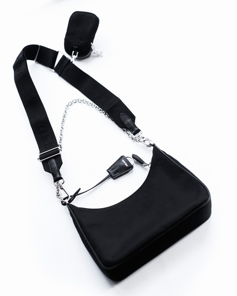 prada black bag strap