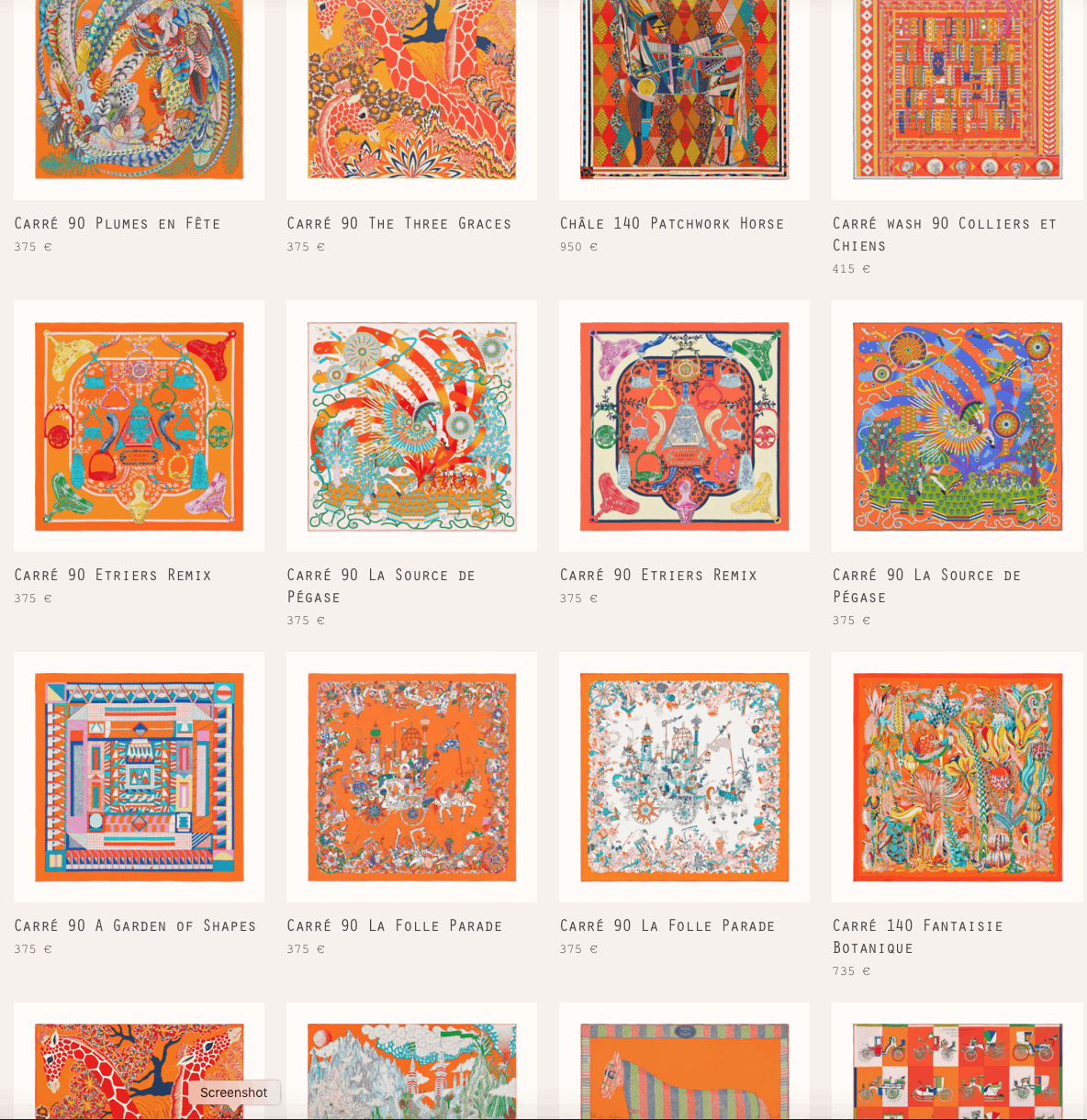 hermes scarves fall 2019