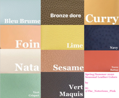 Spring/Summer 2020 Leather Colors by IG @The_Notorious_Pink