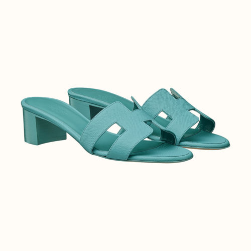 Oasis Sandals in Blue Littoral Epsom. Photo courtesy of Hermes.com