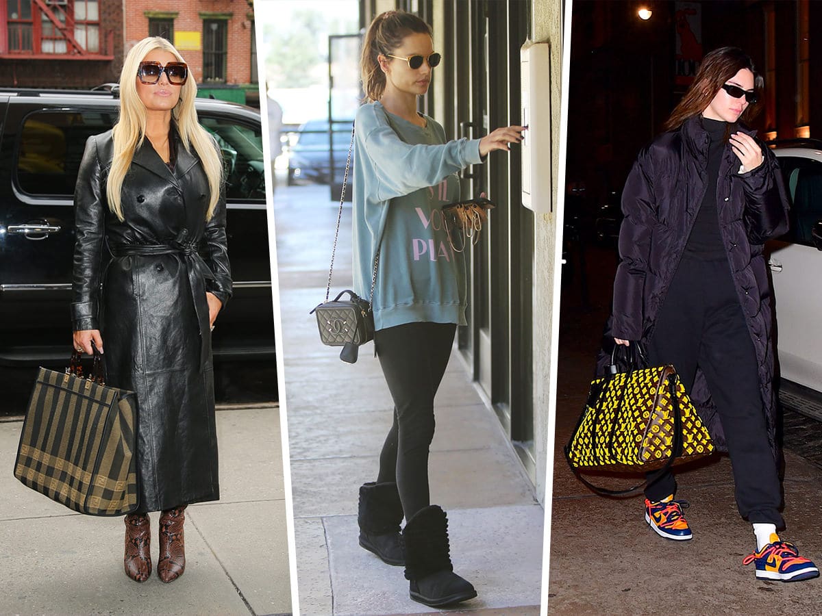 celebrities carrying longchamp le pliage