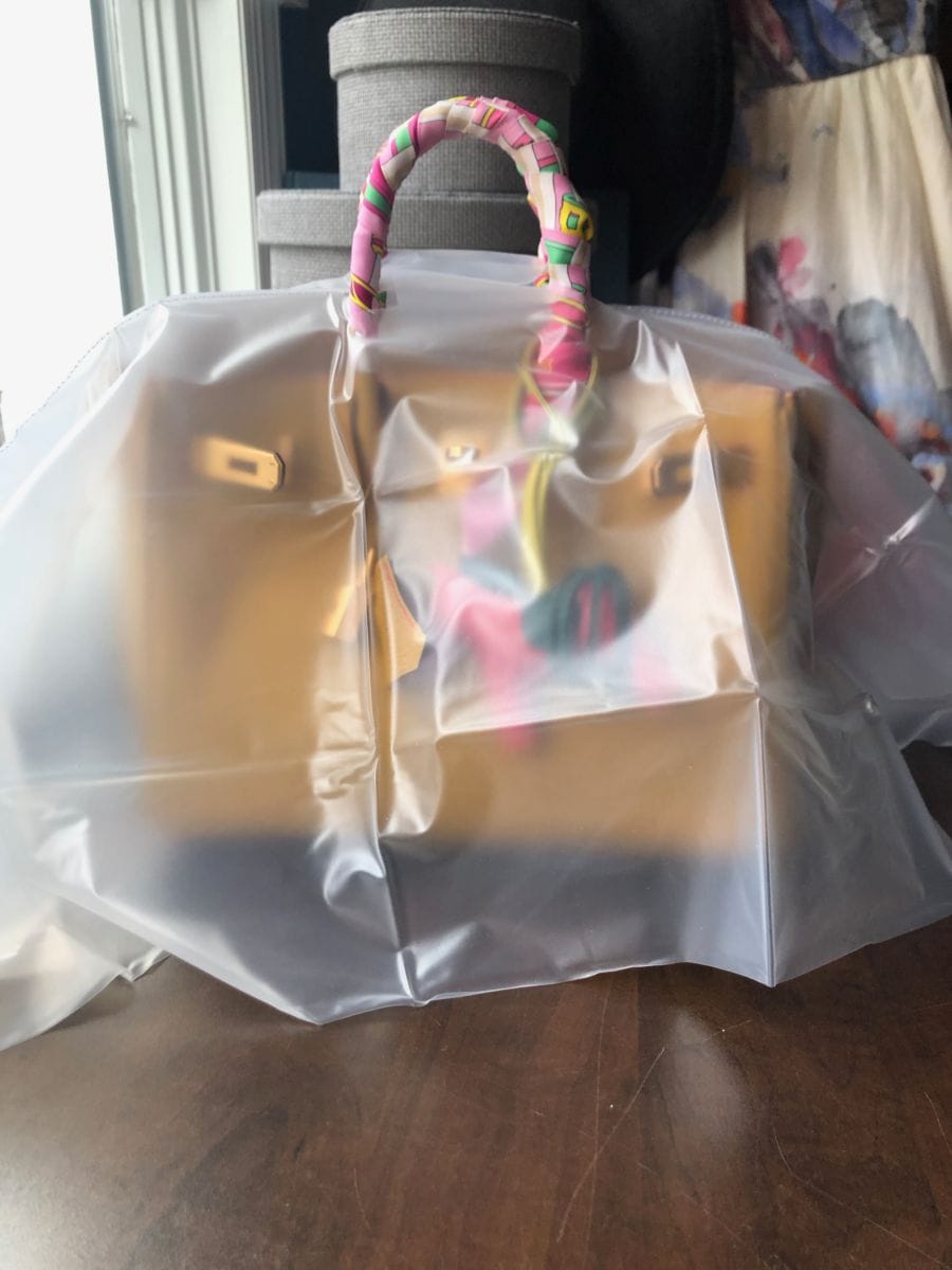 Plastic hotsell hermes bag