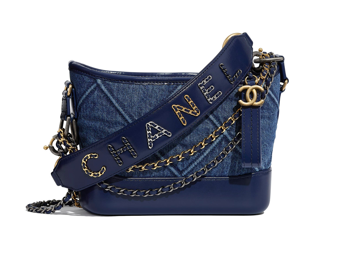 Chanel Blue Quilted Denim & Calfskin Large Gabrielle Hobo