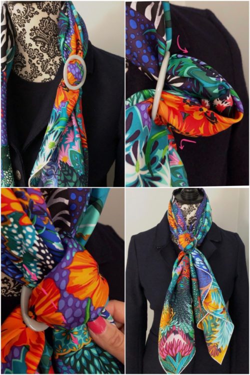 How To Use A Chaine D'Ancre Scarf Ring & Silk Scarf Tutorial - www