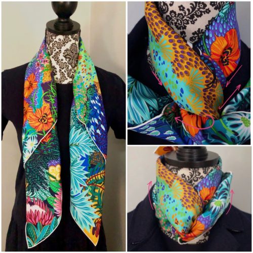 how to tie an hermes scarf around your neck