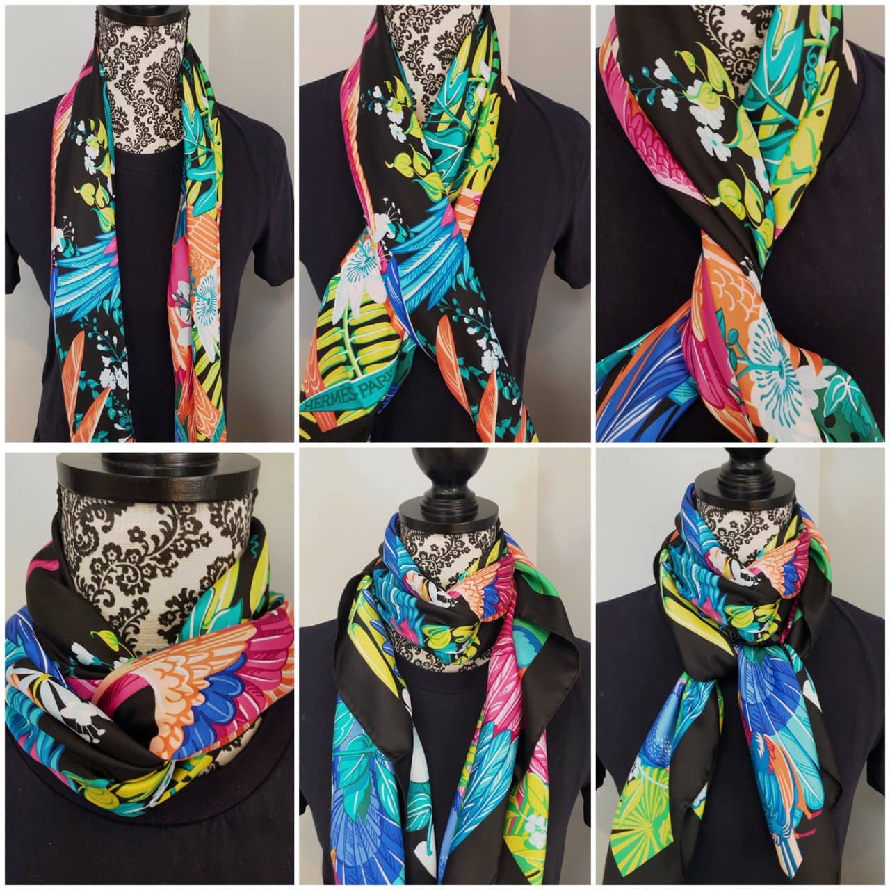 how to tie hermes scarf