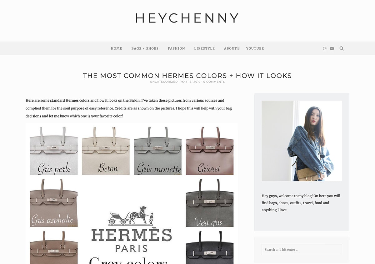 Hermes Color Chart, HeyChenny