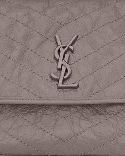 Saint Laurent Niki Medium Leather Shoulder Bag in Metallic