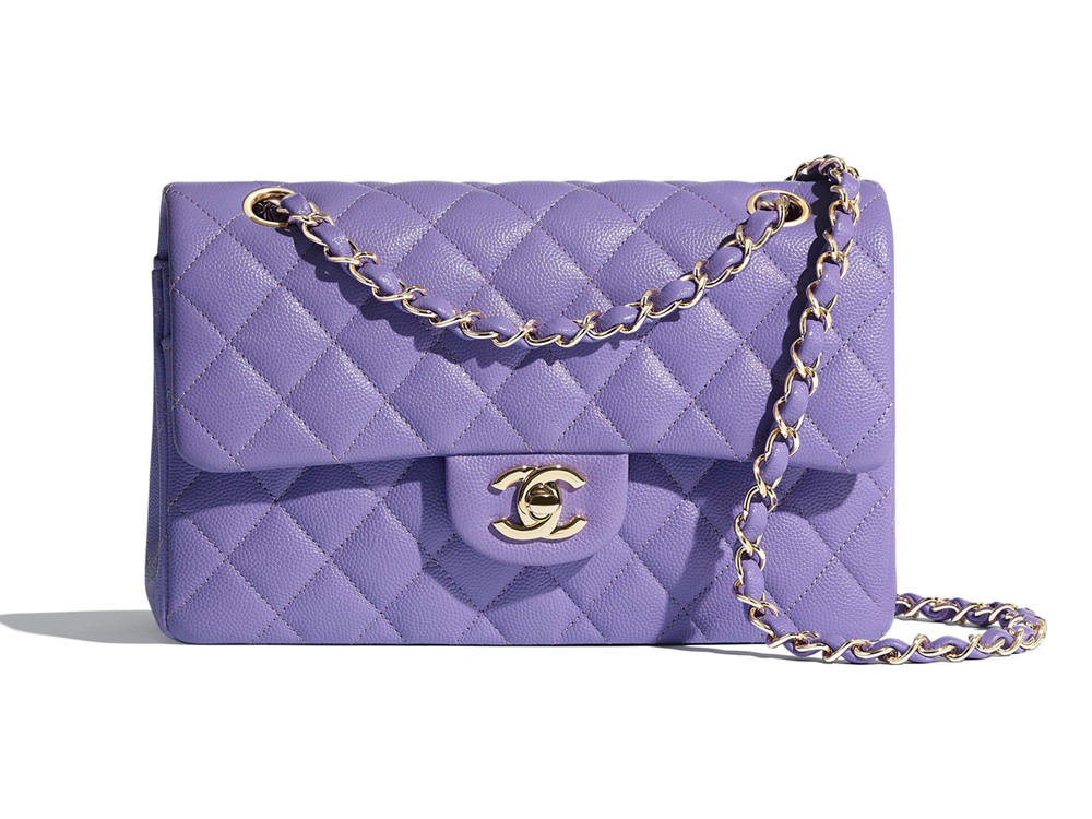 chanel purple handbag purse