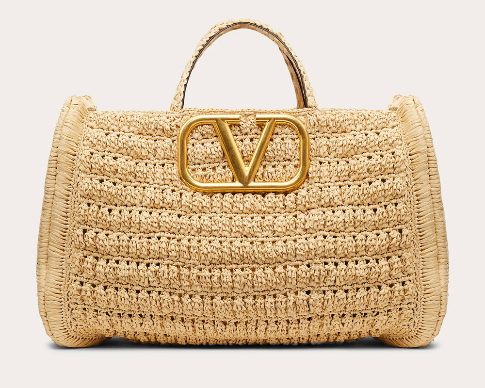 valentino raffia tote