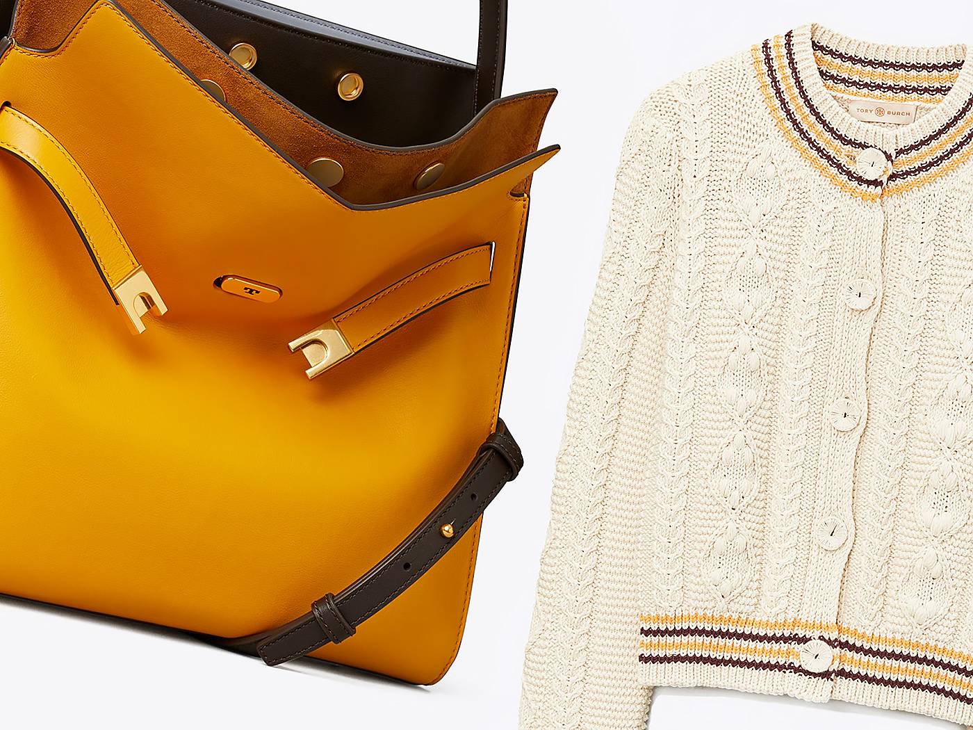Perfect Pairs: Tory Burch Lee Radziwill Double Bag and Cable Knit Cardigan  - PurseBlog