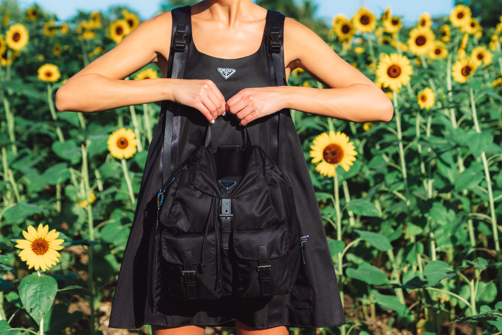 Prada Re-Nylon Multi-Pocket Backpack - Black