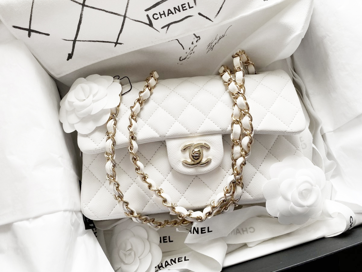 Chanel Classic Double Flap Caviar Leather Shoulder Bag