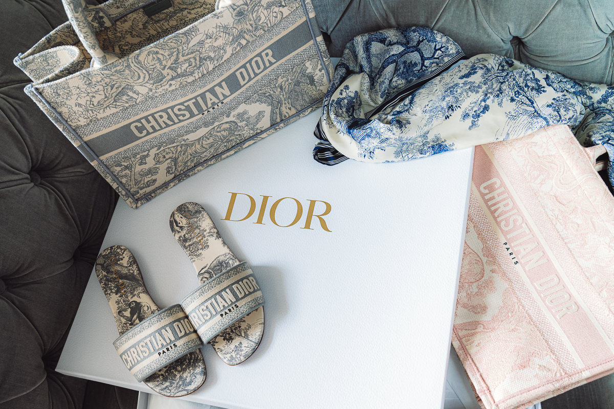 Dior Small Dior Book Tote Gray Toile de Jouy Embroidery an extra Dior