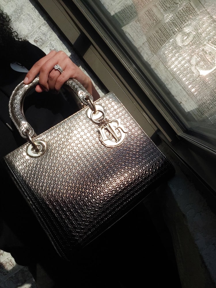 Christian Dior Lady Dior Suede Tote Bag