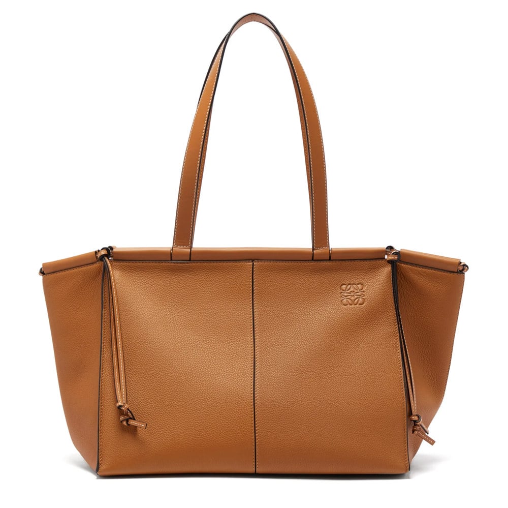 medium Croissant leather bag Nude