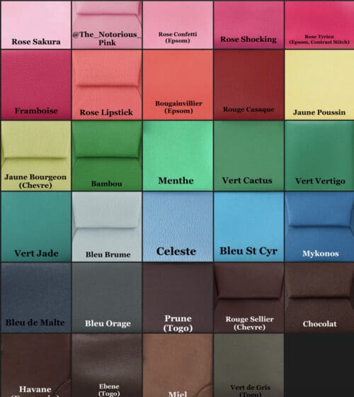 Hermès Spring-Summer 2021 Leather Colors. Composite via @The_Notorious_Pink