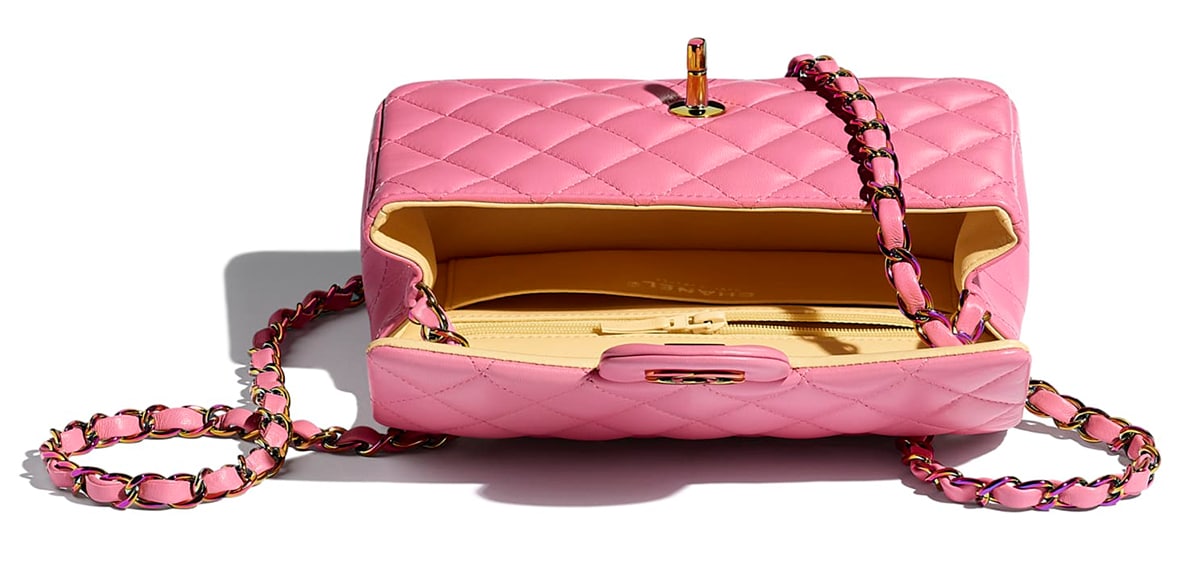 Chanel 21P RAINBOW Hardwares PINK MINI Rectangular Lambskin Leather  Unboxing @luxurypl3847 