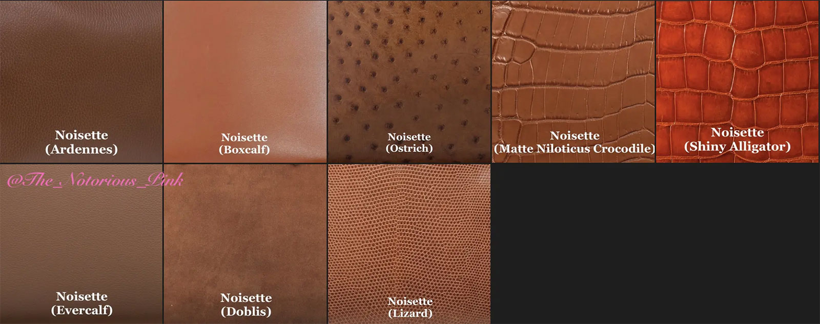 chart hermes leather types