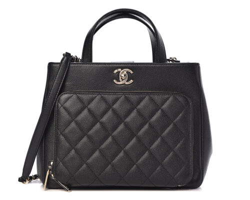 Chanel Large Black Part-Quilted Soft Calfskin Shopping Tote by Ann's Fabulous Finds