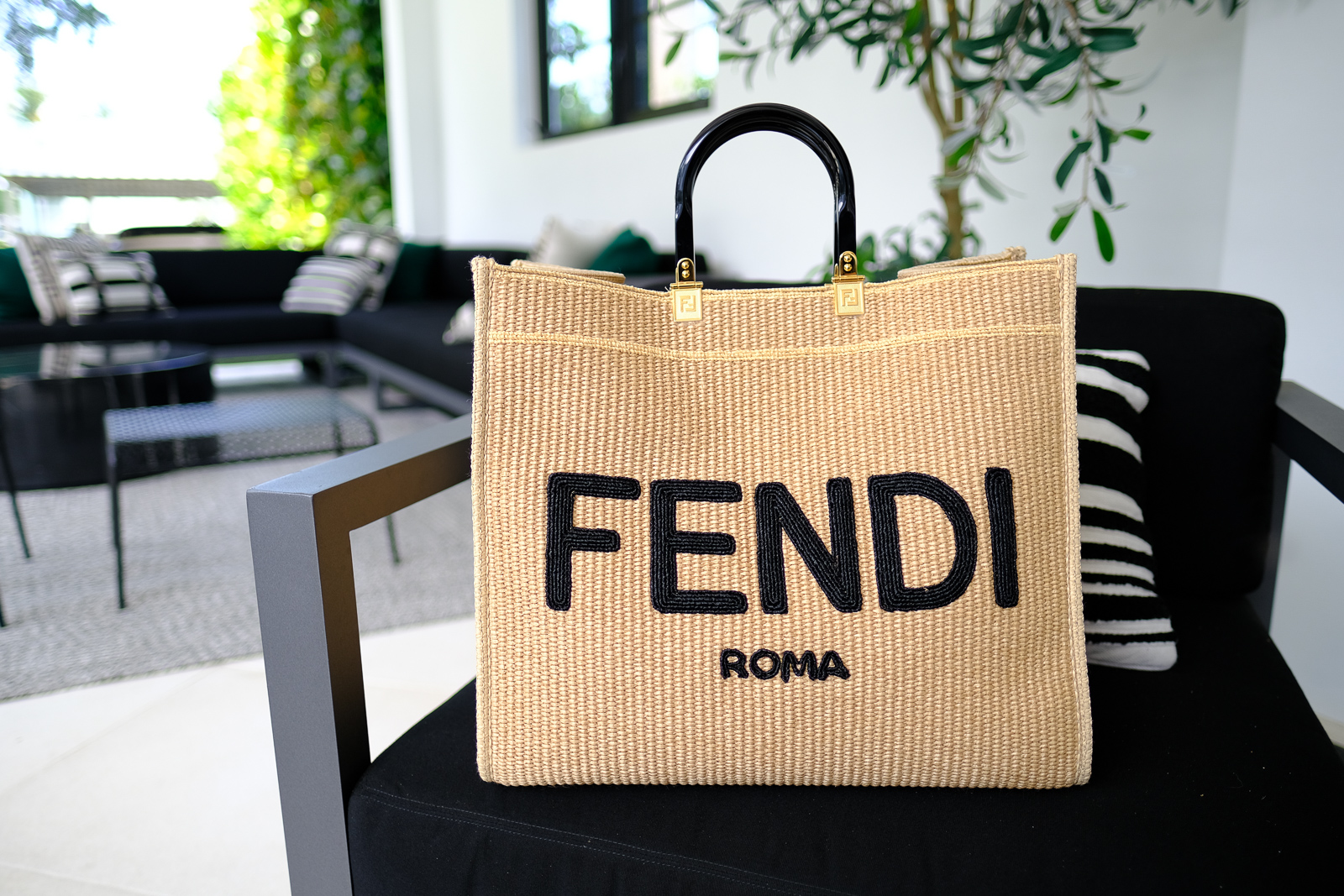 Fendi - Sunshine Large Straw Shopping Bag