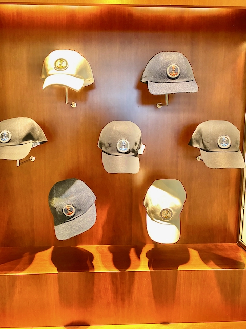 Baseball Caps on display at the Madison Avenue boutique. Photo via @The_Notorious_Pink