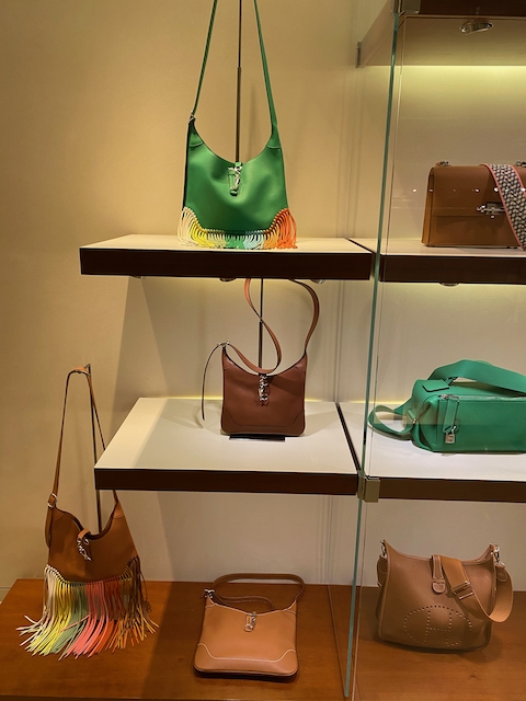 Fun Trim Bags on display recently at the Madison Avenue boutique. Photo via @The_Notorious_Pink