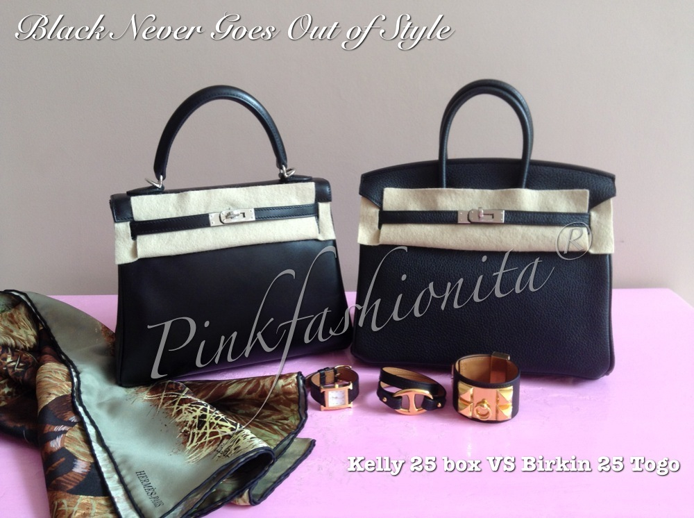 HERMES KELLY 25 vs BIRKIN 25, MOD SHOTS