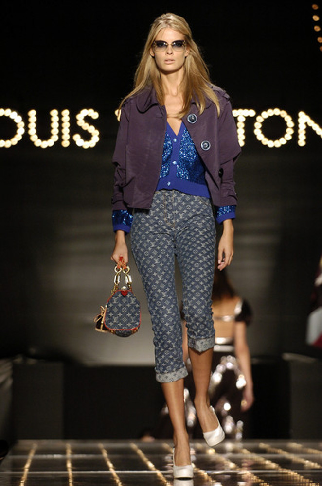 LOUIS VUITTON SS 2005 BY MARC JACOBS RARE DENIM ALLIGATOR BAG