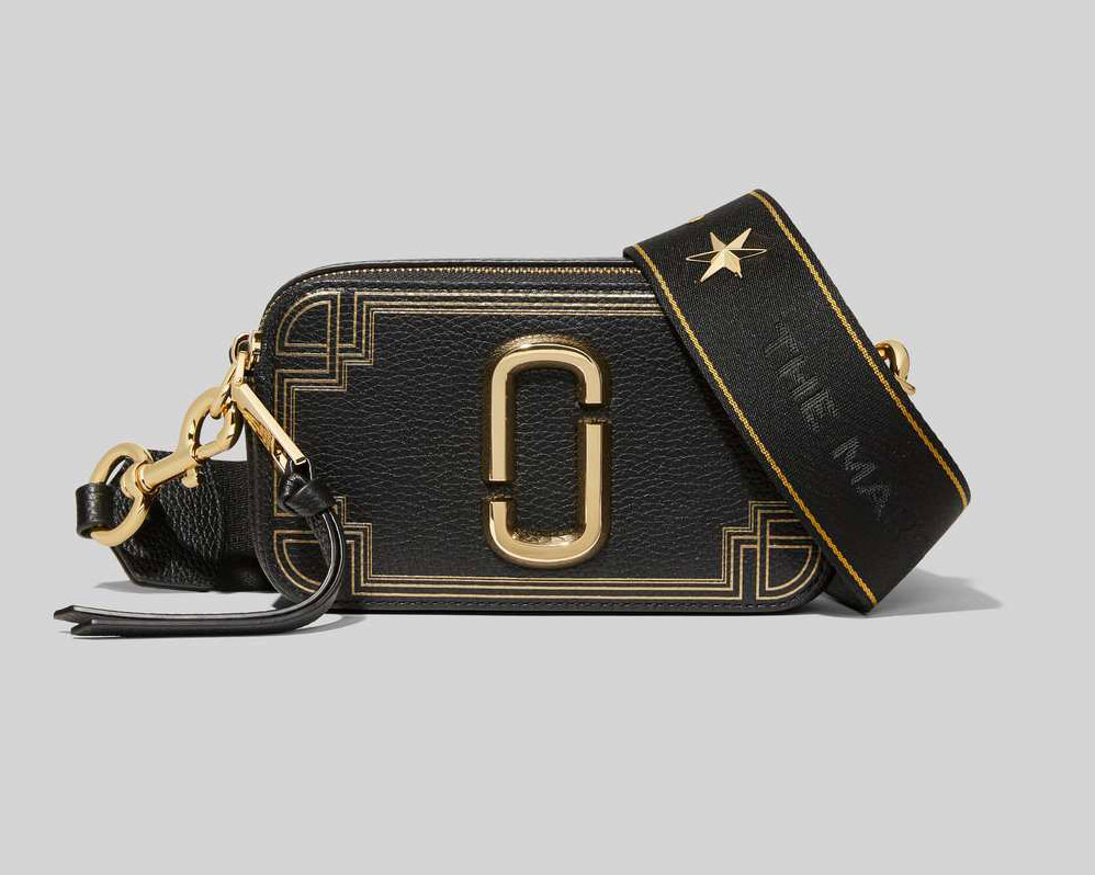 MARC JACOBS The Snapshot Gilded Leather Crossbody