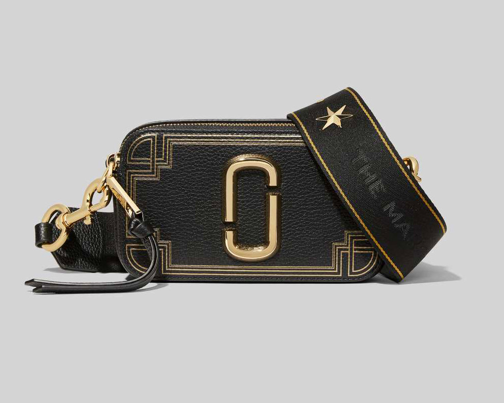 Marc Jacobs Black Gold Star Gilded Snapshot Bag