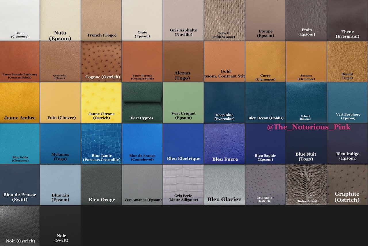Hermes leather colors 2021 2025