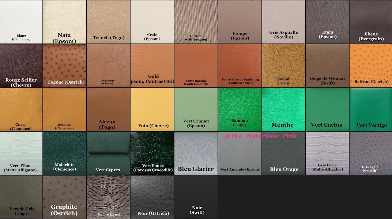 Hermès Autumn/Winter 2023, Part 1: The Leather Color Charts - PurseBlog