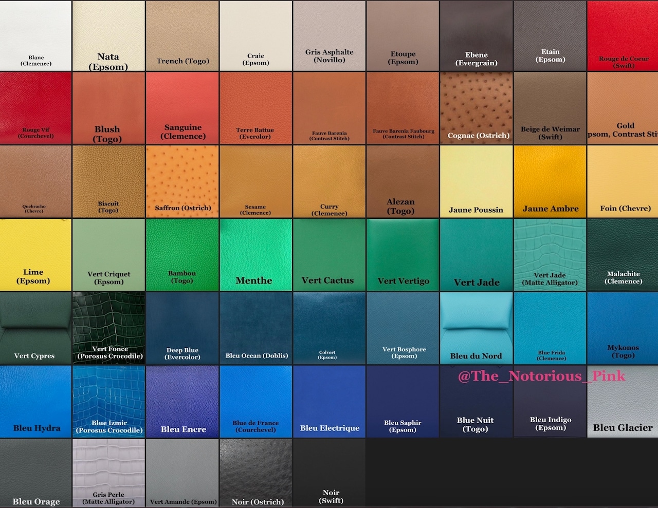 hermes color chart 2021