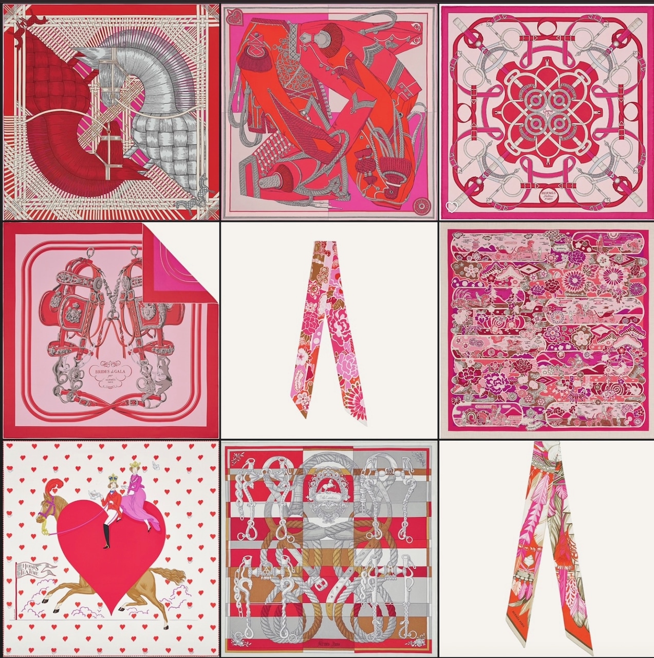 Hermes Pink Silk Bingata Vieux Rose Vert De Twilly Scarf Hermes