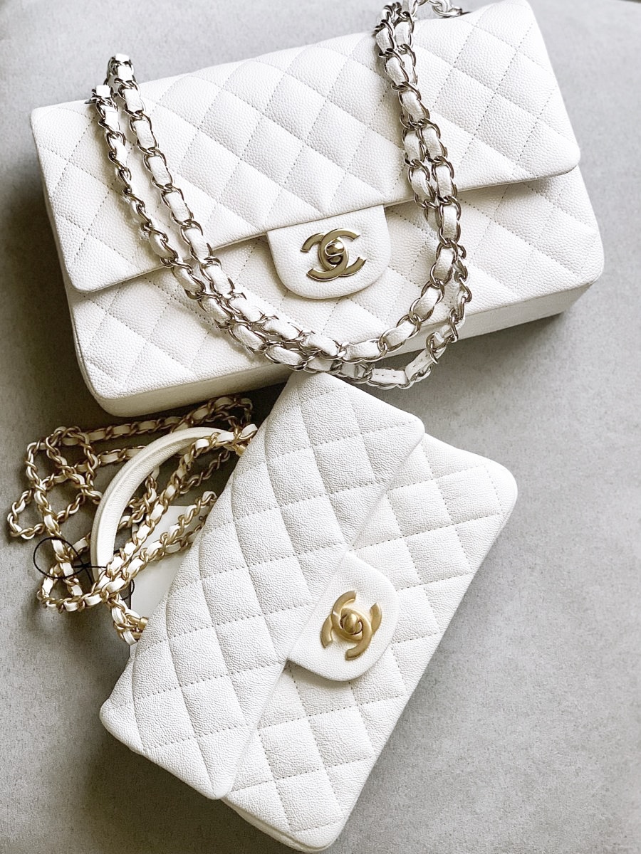 chanel top handle white