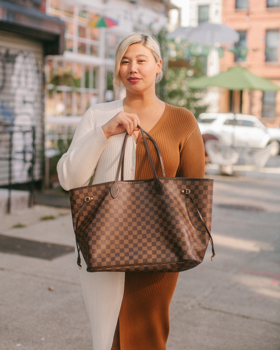 Louis Vuitton Neverfull GM Damier Ebene Tote Shoulder Bag Brown